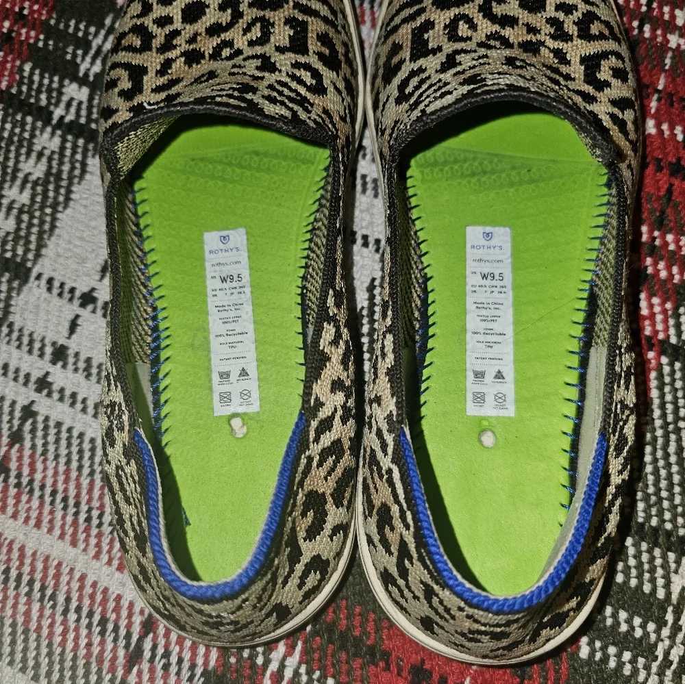 ROTHY'S The Original Slip On Sneaker Leopard Print 9.5 Pre-owned Nice!